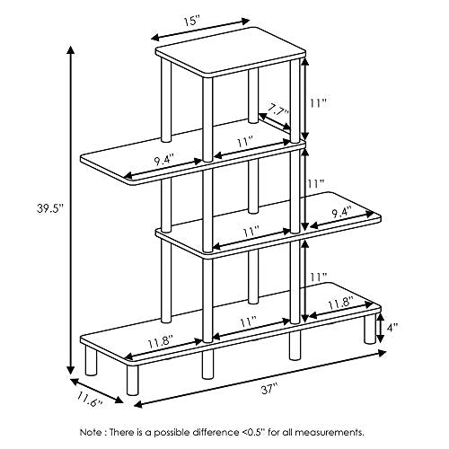 Furinno Turn-N-Tube 4-Tier Design Display Rack, Espresso/Black - Image 4