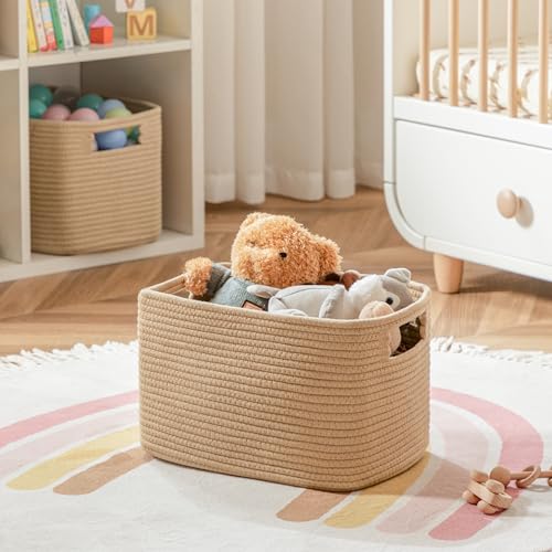 4 Pack Storage Baskets for Organizing, Shelf Baskets with Handles - Image 7