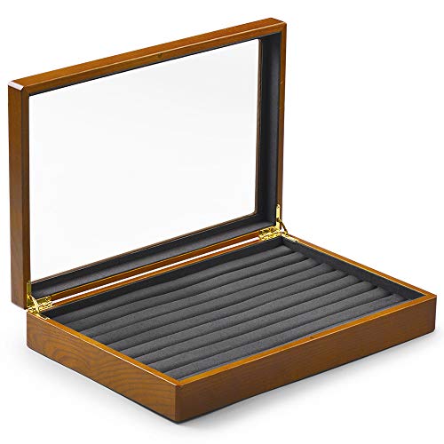 Oirlv Wood Jewelry Box Rings Earrings Acrylic Lid - Image 4