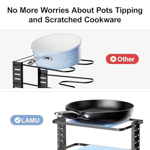 LAMU Pots and Pans Organizer for under Cabinet, 6-Tier Heavy Duty - Image 6