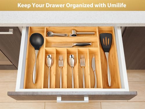 Umilife Large Expandable Kitchen Silverware Utensils Drawer - Image 7