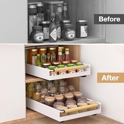 2 Pack Pull out Cabinet Organizer, 16" Deep Pull Out - Image 7