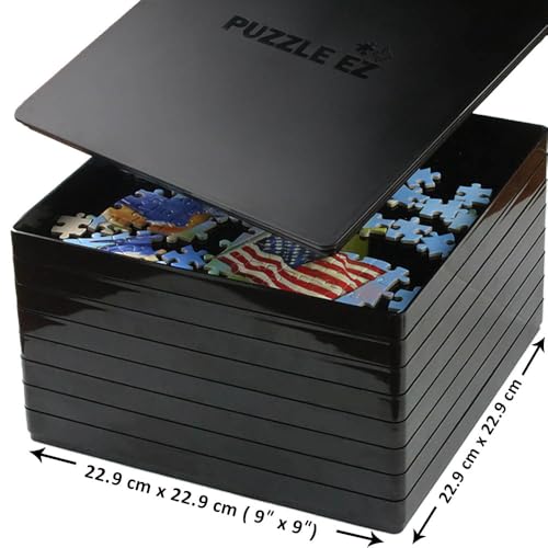 Puzzle Sorting Trays with Lid Stackable 9" x 9" Puzzle - Image 4