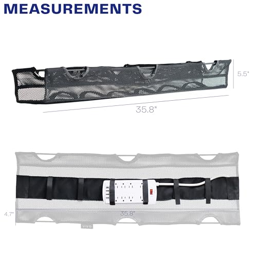VIVO Black Screw-on 36 in Mesh Net Cable Management Holder - Image 4