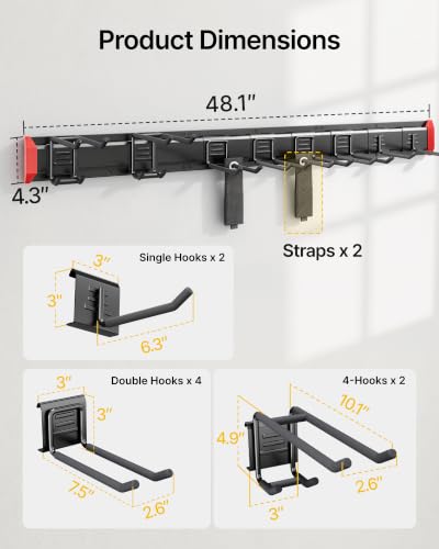 monTEK 48" Garage Tool Organizer Wall Mount, 500 LBS Heavy - Image 4