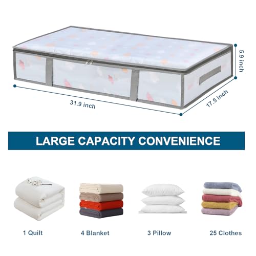 4 Packs Under Bed Storage Containers Bins, Humid-Proof Plastic - Image 3