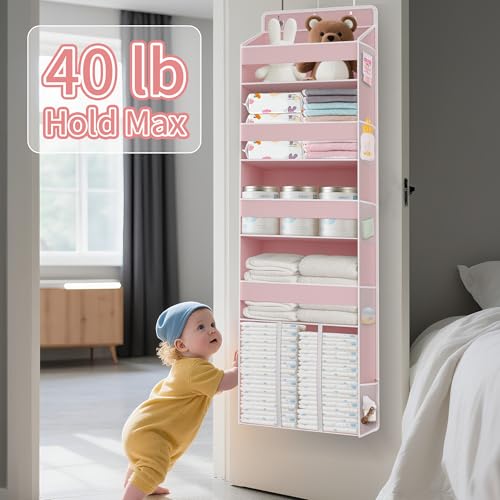 TAHAVICE 1PC Pink Over the Door Nursery Organizer - Image 6