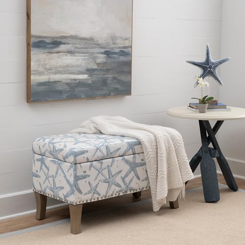 Linon Stephanie Cream and Light Blue Starfish Fully - Image 5