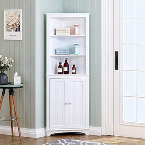 Spirich Tall Corner Bathroom Cabinet with Doors - Image 2