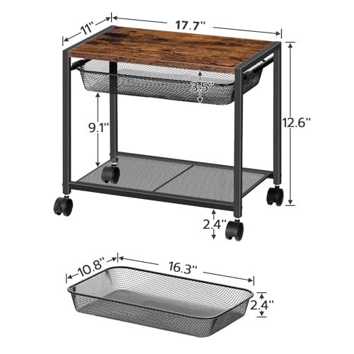 HOOBRO Under Desk Printer Stand, Industrial Printer Cart - Image 4