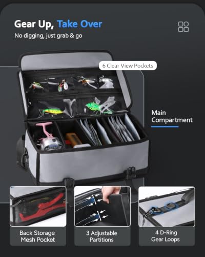 Soft Plastic Bait Storage Tackle Bag with 20 Clear Bait Pouches - Image 6