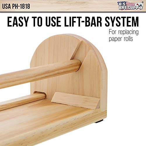 U.S. Art Supply 18" Wooden Tabletop Easel Paper Roll Holder - Image 5