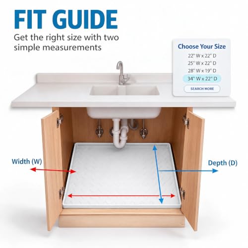 TigeJoy Under Sink Mats for Kitchen Waterproof 34" x 22" - Image 8