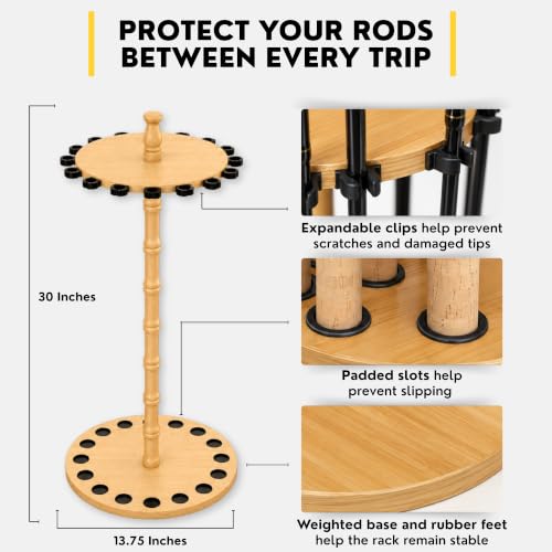 Rush Creek Creations 16-Rod Round Fishing Rod Holder for Garage - Image 7