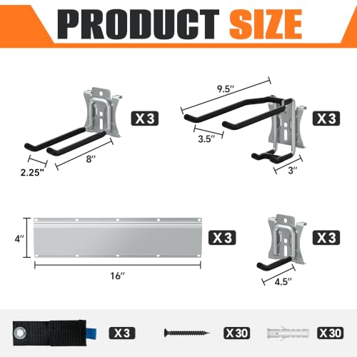 TORACK Wall Mounted Garden Tool Rack, Folding Chair Wall Hook - Image 4