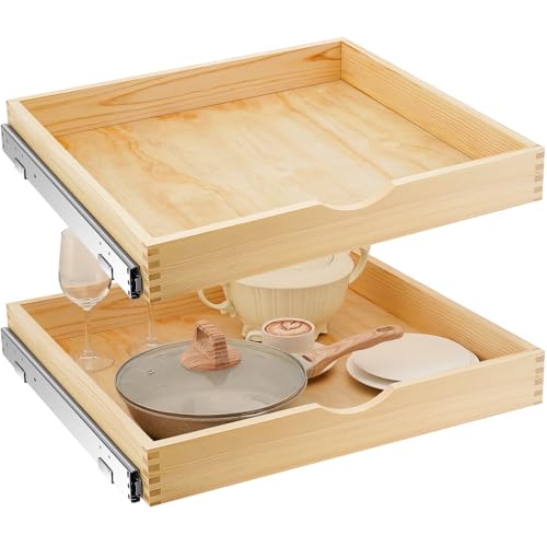 Menkxi 2 Set Wood Pull out Cabinet Organizer, Wood C | Pull Out Organi - Image 2