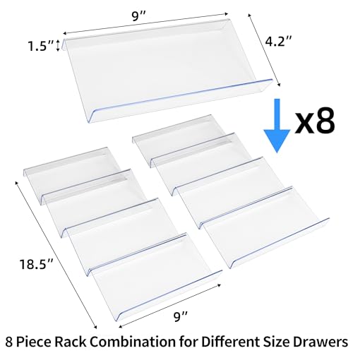 MIUKAA Spice Drawer Organizer, 8 Pcs Clear Seasoning Rack(jar not - Image 7