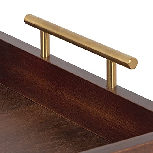 Kate and Laurel Lipton Decorative Wooden Tray with Metal Gold - Image 4