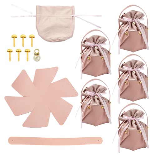 Ipotkitt 5 Sets PU Leather Candy Gift Bags with Velvet Drawstring - Image 5