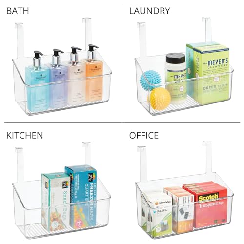 mDesign Plastic Over Cabinet Door Storage Organizer Bin - Image 7