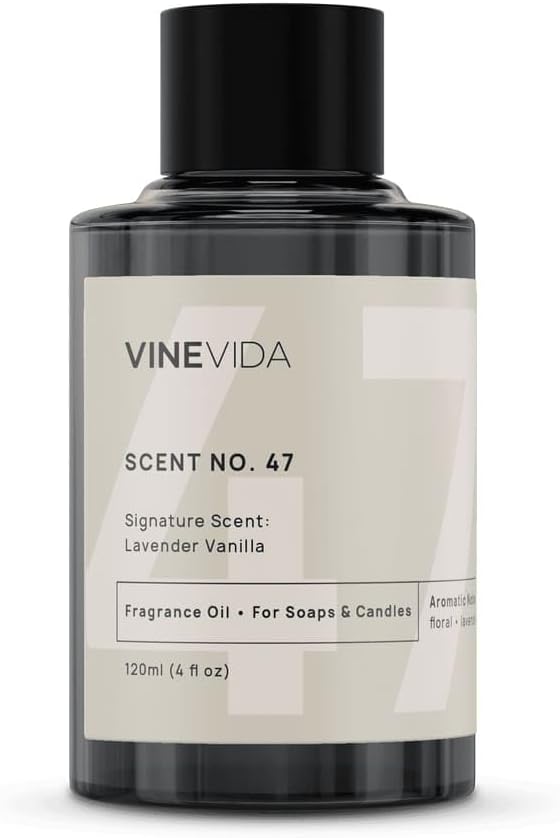 VINEVIDA [4oz] Lavender Vanilla Fragrance Oil for Candle Making Scents Soap Making Perfume Oils, Soy Candles, Home Diffusers, Bath Scent Bomb Linen Spray Lotions, Car Freshies ARTS-FOBP-LAV-VAN-120ML