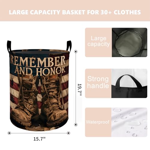 Veteran Military Laundry Basket Hamper 19.7"x15.8" | Home Organization - Image 4