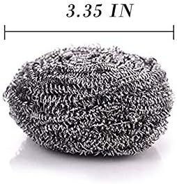 DKKO Stainless Steel Scourers Cleaning Ball Metal Scouring Pads for Kitchens Bathroom Steel Wool Scrubber to Cleaning Dishes Pots Pans Ovens Grills, 12PACK