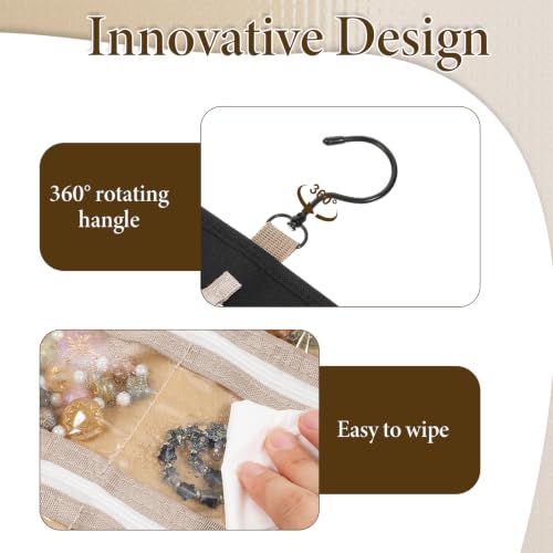 2 Pack Hanging Jewelry Organizer Storage with Zipper - Image 7