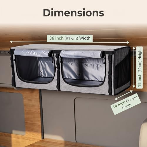 36" RV Overhead Soft-Sided Storage Cabinet, Universal | Garage Storage - Image 4