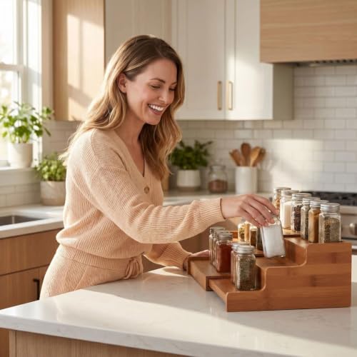 JinDoWin Expandable Spice Rack Organizer | Spice Racks & Pantry - Image 4