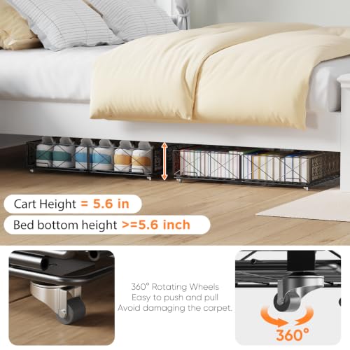 Under Bed Storage with Wheels, Rollable Under Bed Storage - Image 6