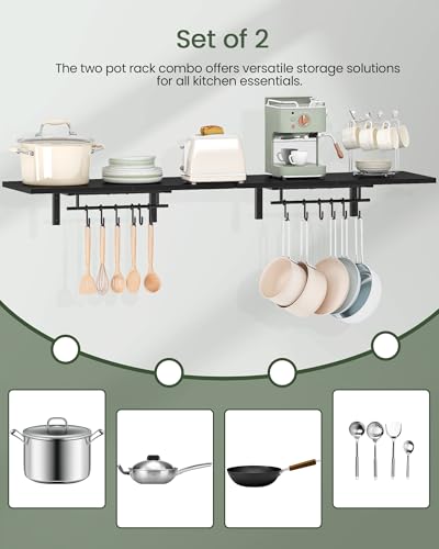 CHOEZON Wall-Mounted Pot Racks, Set of 2 Hanging Pot | All Products - Image 7
