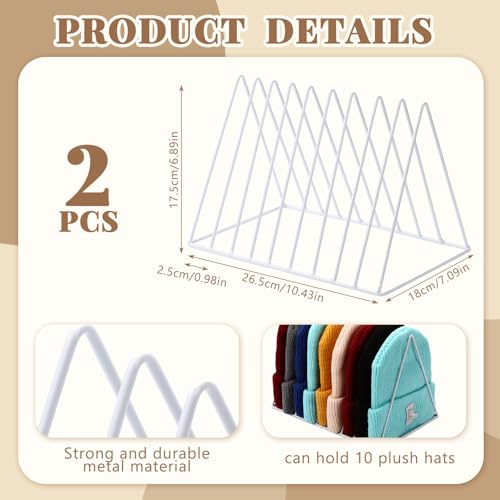 2 Pcs Beanie Organizer Holder Metal Hat Storage Display - Image 3