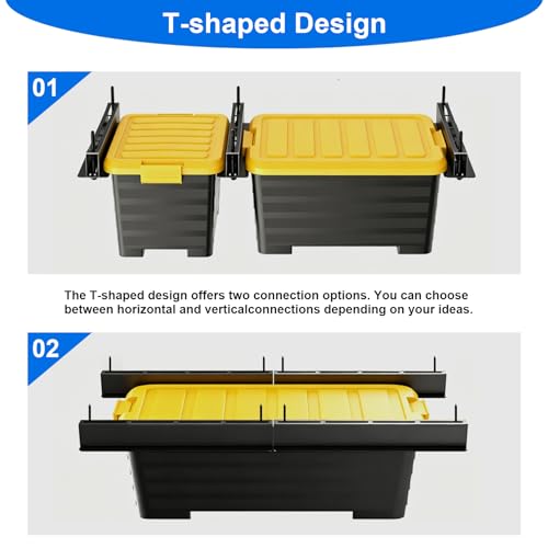 Overhead Garage Storage Racks, 17 Inch Ceiling Tote Rails, 6 Pack - Image 6