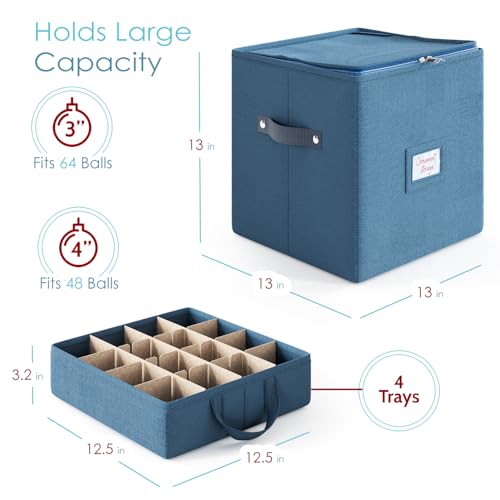 Hearth & Harbor Christmas Ornament Storage Box With 4 - Image 4