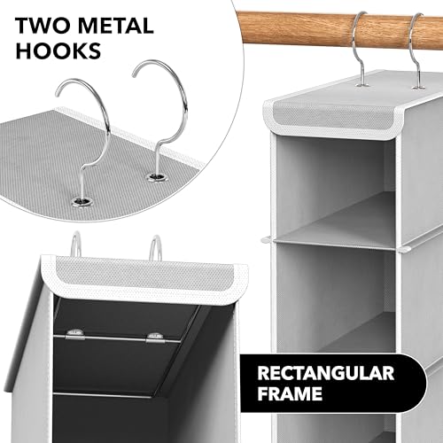 Simple Houseware 2 Pack 10 Shelves Hanging Shoe Organizer, Gray - Image 6