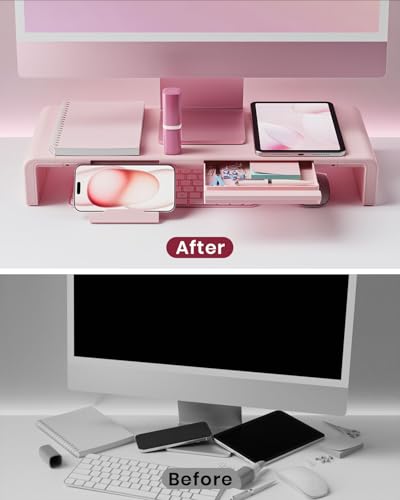 Pink Monitor Stand Riser, Klearlook Foldable - Image 7