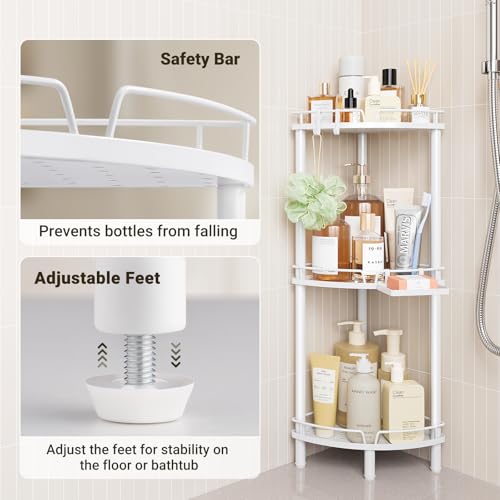 ELYKEN Corner Shower Caddy, 3 Tier Stainless Steel Shower - Image 6