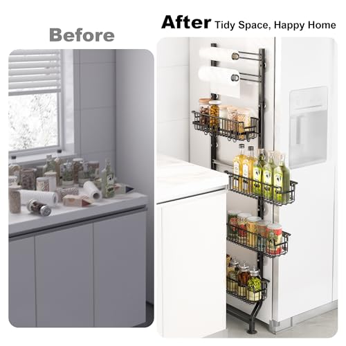 6-Tier Slim Corner Shelf, Spice Rack Narrow Storage Next - Image 5