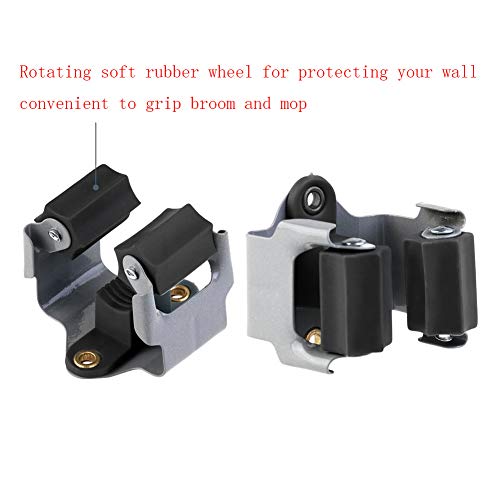 Broom Holder Wall Mount 10 Pack Heavy Duty Metal Mop Broomstick - Image 5