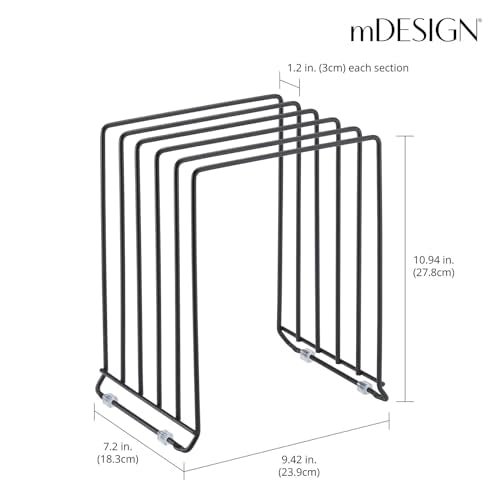 mDesign Pot Lid and Pan Rack — Metal Wire Rack for Cabinets - Image 4