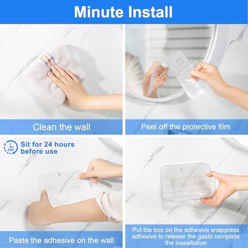 Diesisa Wall Mount Organizer, 2Pc Small Adhesive Cabinet Door - Image 7