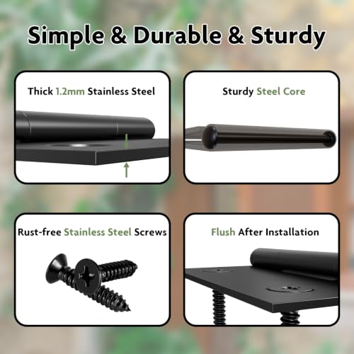 12Pack 1.5” Black Stainless Steel Hinge for Cabinet, Box - Image 4