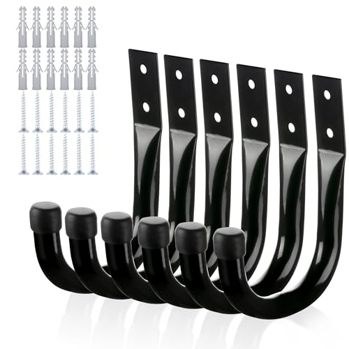 KURUI Metal Wall Hooks for Hanging Heavy Duty, 6Pcs Garage - Image 2