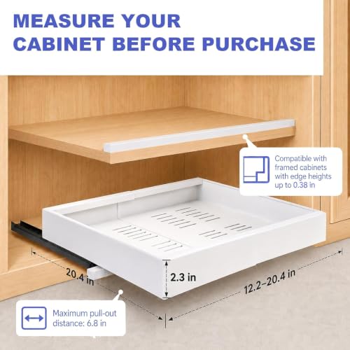 Expandable Pull Out Cabinet Organizer, No-Drill 21" Deep, 1-Pack - Image 3