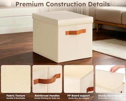 Homsorout Storage Bins with Lids - Fabric Storage Baskets - Image 7