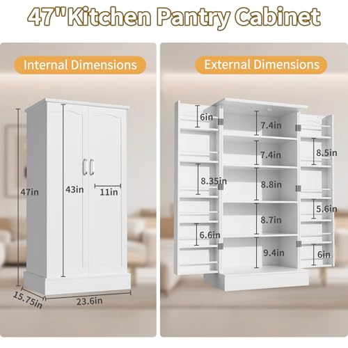 47" Dog Food Storage Cabinet with Flat Panel Doors - Image 6
