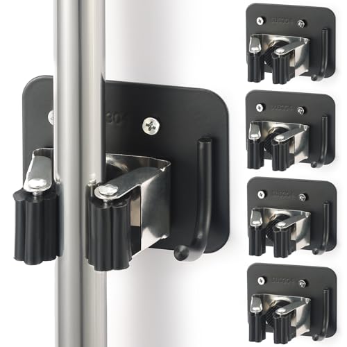 Broom Holder Wall Mount Rack, 304 Stainless Steel Mop - Image 2