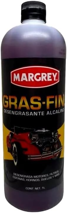 Margrey GRAS-FIN Alkaline Degreaser, Powerful Solution, 1 Litre, Removes Grease and Dirt, Industrial and Automotive Use