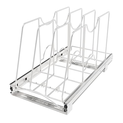 Pull Out Cookie Sheet Organizer, 11" W x 22" D x 11.8" H, Chrome - Image 4